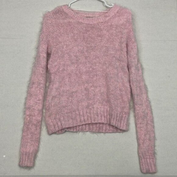 Apt. 9 Sweater, Soft Fuzzy Eyelash Knit, Long Sleeve Crewneck Light Pink, XS - Picture 1 of 9
